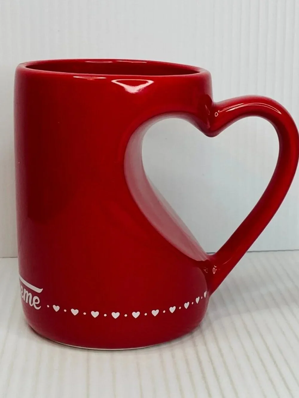 Krispy Kreme Doughnuts Red Heart Handle Coffee Mug Ceramic 3D Collectible